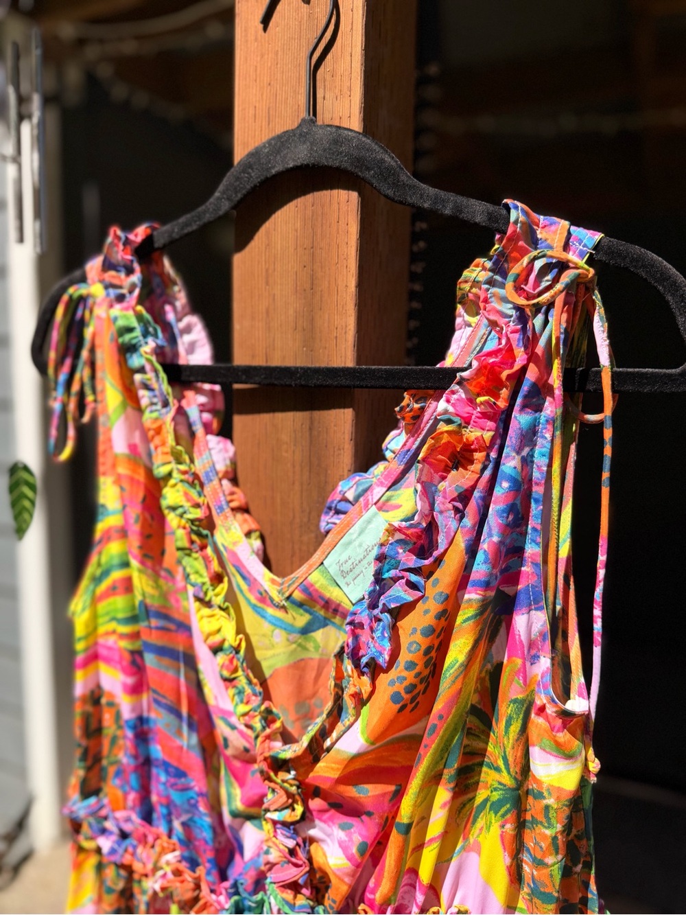 Vibrant Multicolor Ruffle Mini Dress - Picture 4 of 9